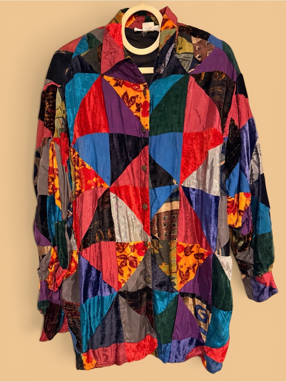 Sandy Starkman Colorblock Velvet Jacket - Red, Green, Gold *VINTAGE*